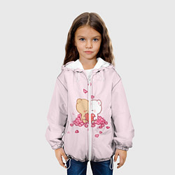Куртка с капюшоном детская Влюблённые Плюшевые Мишки Сердца, цвет: 3D-белый — фото 2