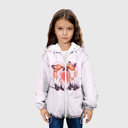 Куртка с капюшоном детская Лисья Любовь Влюблённые, цвет: 3D-белый — фото 2