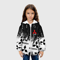 Куртка с капюшоном детская Mitsubishi black & white, цвет: 3D-белый — фото 2