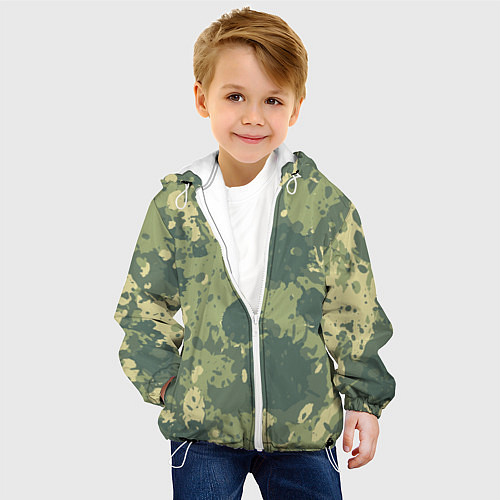 Детская куртка Камуфляж: Брызги красок / 3D-Белый – фото 4
