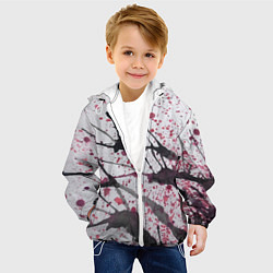 Куртка с капюшоном детская Сакура цветёт рисунок акварелью, цвет: 3D-белый — фото 2