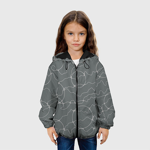 Детская куртка Нейрографика в серых тонах / 3D-Черный – фото 3