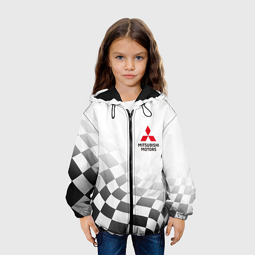 Детская куртка Митсубиси Mitsubishi финишный флаг / 3D-Черный – фото 3