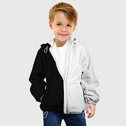 Куртка с капюшоном детская Black and white чб, цвет: 3D-белый — фото 2