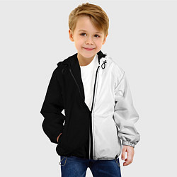 Куртка с капюшоном детская Black and white чб, цвет: 3D-черный — фото 2