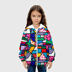 Куртка с капюшоном детская Ромеро Бритто красочный узор, цвет: 3D-белый — фото 2
