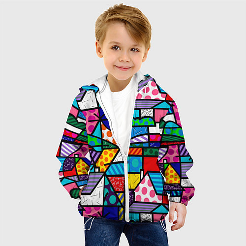 Детская куртка Ромеро Бритто красочный узор / 3D-Белый – фото 4