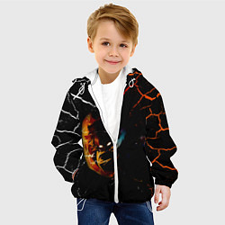 Куртка с капюшоном детская КЛИНОК РАССЕКАЮЩИЙ ДЕМОНОВ Зеницу Агацума, цвет: 3D-белый — фото 2