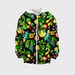 Детская куртка Сочные фрукты - персик, груша, слива, ананас