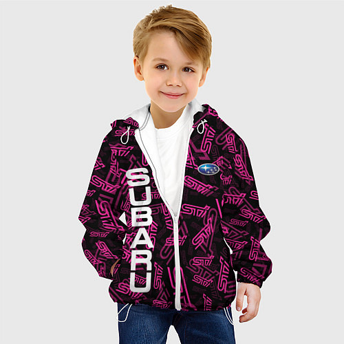 Детская куртка SUBARU STI PATTERN / 3D-Белый – фото 4