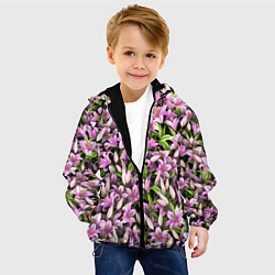 Куртка с капюшоном детская Лилии цветут, цвет: 3D-черный — фото 2