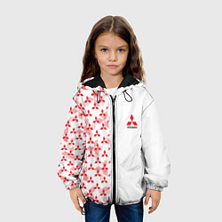 Куртка с капюшоном детская Mitsubishi Mini logo Half pattern, цвет: 3D-черный — фото 2