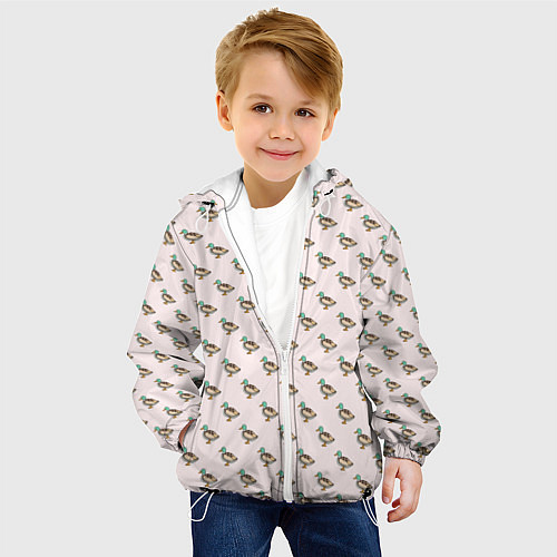 Детская куртка Селезень паттерн / 3D-Белый – фото 4