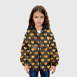 Куртка с капюшоном детская Сердечки Gold and Black, цвет: 3D-черный — фото 2