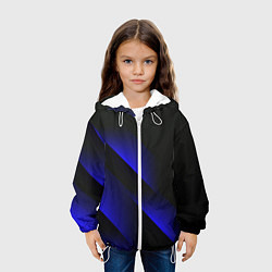 Куртка с капюшоном детская Blue Fade 3D Синий градиент, цвет: 3D-белый — фото 2