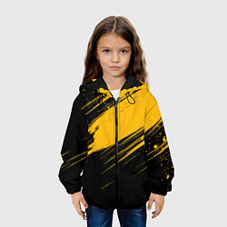 Куртка с капюшоном детская Black and yellow grunge, цвет: 3D-черный — фото 2