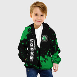 Куртка с капюшоном детская SKODA Skoda Autosport Брызги, цвет: 3D-черный — фото 2