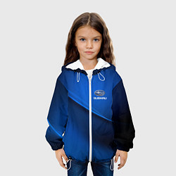 Куртка с капюшоном детская Subaru sport, цвет: 3D-белый — фото 2