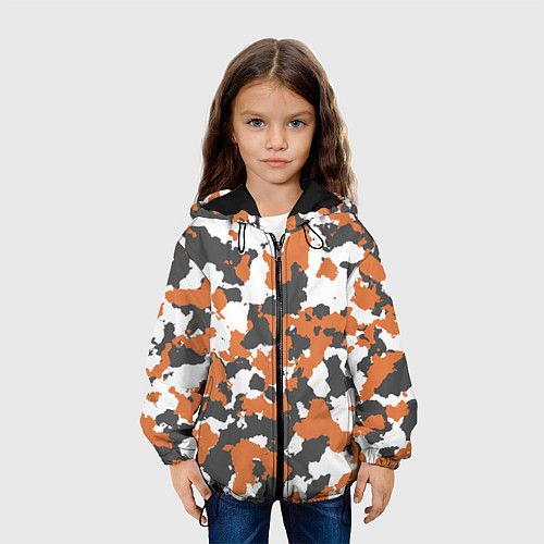 Детская куртка Orange Camo / 3D-Черный – фото 3