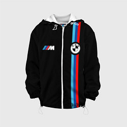 Куртка с капюшоном детская БМВ 3 STRIPE BMW, цвет: 3D-белый