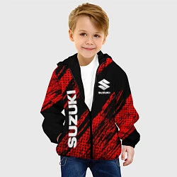 Куртка с капюшоном детская Suzuki Черно Красный, цвет: 3D-черный — фото 2