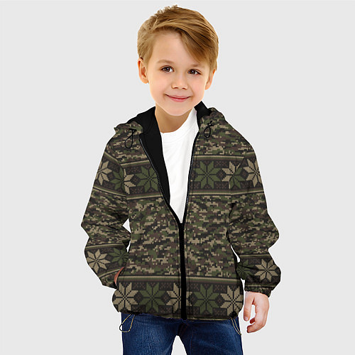 Детская куртка Камуфляжный Свитер Алатырь / 3D-Черный – фото 4