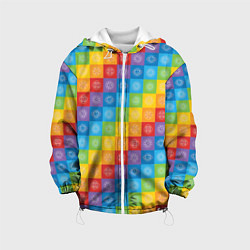 Куртка с капюшоном детская Разноцветные Чакры, цвет: 3D-белый