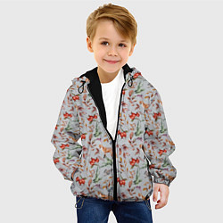Куртка с капюшоном детская Лисы и лесные ягоды, цвет: 3D-черный — фото 2