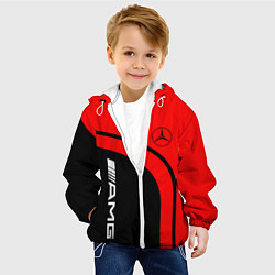 Куртка с капюшоном детская AMG MERCEDES RED, цвет: 3D-белый — фото 2