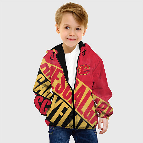 Детская куртка Calgary Flames Калгари Флэймз / 3D-Черный – фото 4