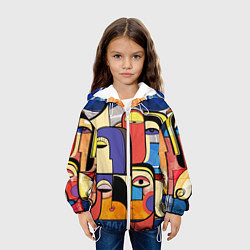 Куртка с капюшоном детская Глазки - арт, цвет: 3D-белый — фото 2