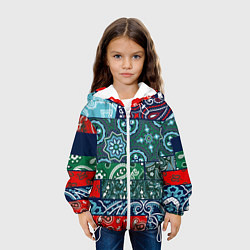 Куртка с капюшоном детская Лоскуты Бандан, цвет: 3D-белый — фото 2