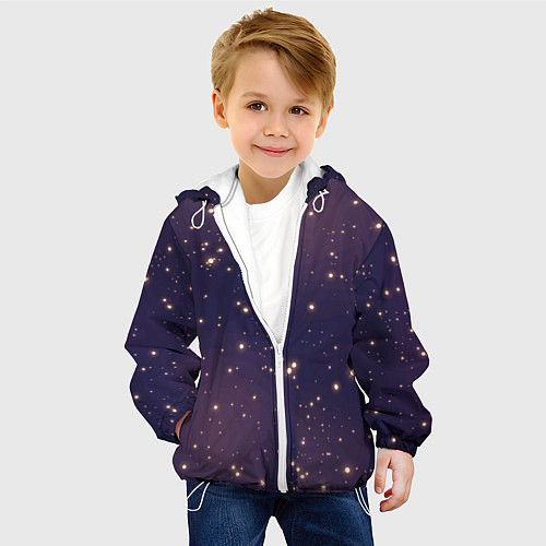 Детская куртка Звездное ночное небо Галактика Космос / 3D-Белый – фото 4