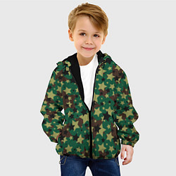 Куртка с капюшоном детская Звёзды камуфляж, цвет: 3D-черный — фото 2