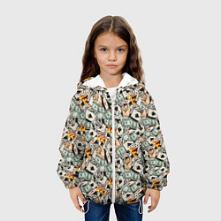 Куртка с капюшоном детская Карты, Деньги, Казино, цвет: 3D-белый — фото 2