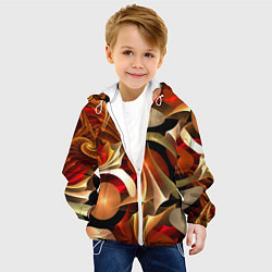 Куртка с капюшоном детская Абстрактные цифровые спирали, цвет: 3D-белый — фото 2