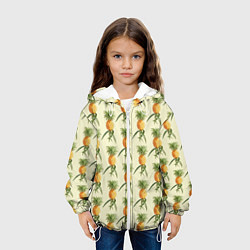 Куртка с капюшоном детская Побеги ананасов, цвет: 3D-белый — фото 2