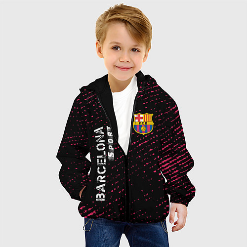Детская куртка БАРСЕЛОНА Barcelona Sport - Потертости / 3D-Черный – фото 4
