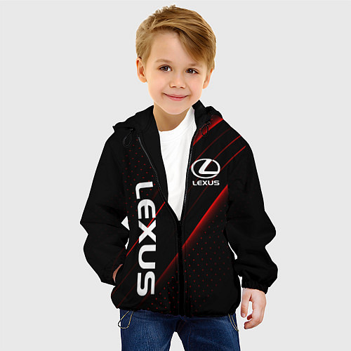Детская куртка LEXUS ЛЕКСУС КРАСНЫЕ ЛИНИИ / 3D-Черный – фото 4