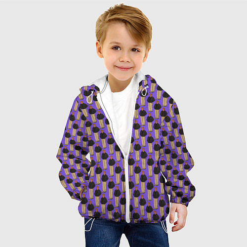 Детская куртка Свидетель из Фрязино фиолетовый / 3D-Белый – фото 4