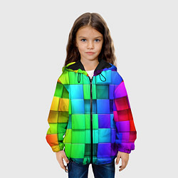 Куртка с капюшоном детская Color geometrics pattern Vanguard, цвет: 3D-черный — фото 2