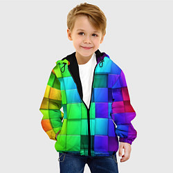 Куртка с капюшоном детская Color geometrics pattern Vanguard, цвет: 3D-черный — фото 2