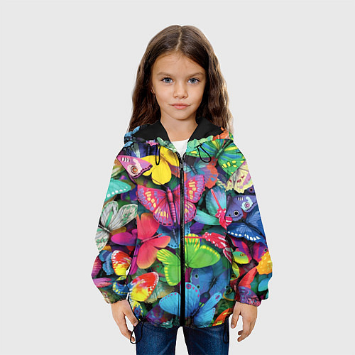 Детская куртка Стая бабочек Pattern / 3D-Черный – фото 3