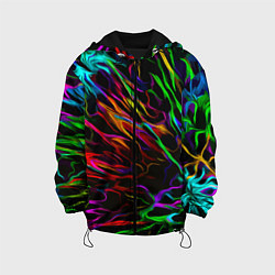 Куртка с капюшоном детская Neon pattern Vanguard, цвет: 3D-черный