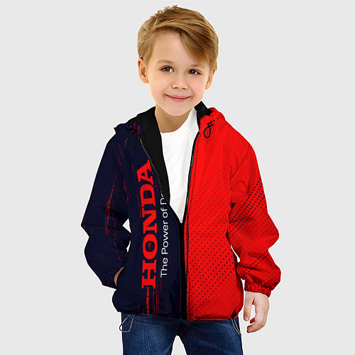 Детская куртка HONDA DREAMS Краски По вертикали / 3D-Черный – фото 4