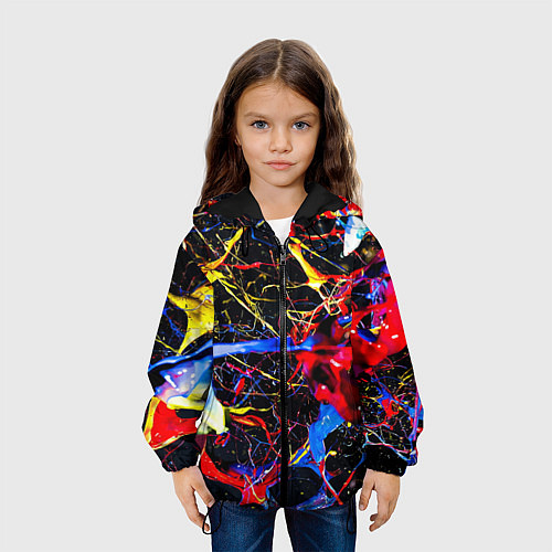 Детская куртка Импрессионизм Vanguard neon pattern / 3D-Черный – фото 3