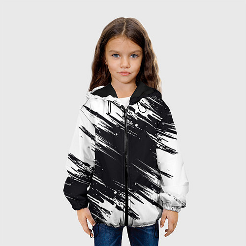 Детская куртка БЕЛАЯ КРАСКА БРЫЗГИ / 3D-Черный – фото 3