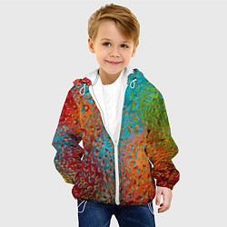 Куртка с капюшоном детская Капли на стекле Vanguard pattern, цвет: 3D-белый — фото 2