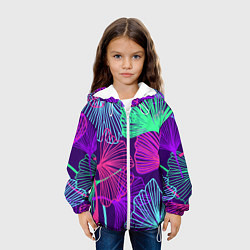 Куртка с капюшоном детская Neon color pattern Fashion 2023, цвет: 3D-белый — фото 2