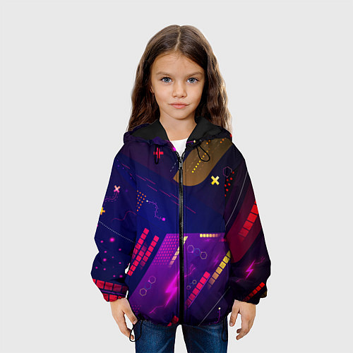 Детская куртка Cyber neon pattern Vanguard / 3D-Черный – фото 3